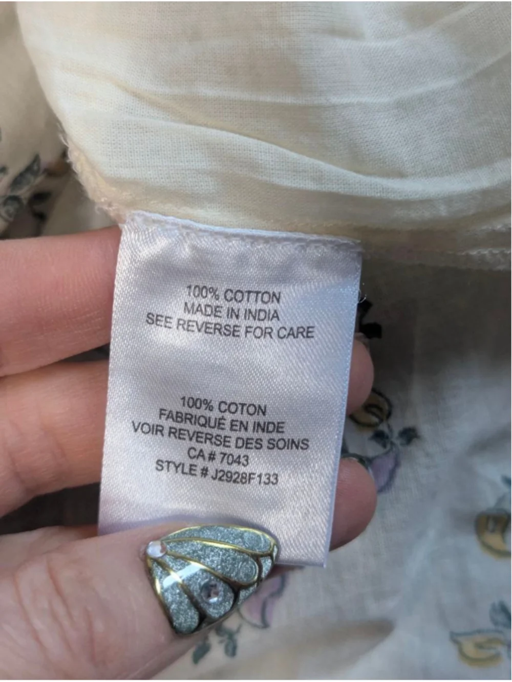 Patrons of Peace Cream Floral Tiered Button-Front Maxi Dress Sz S - Picture 5 of 16